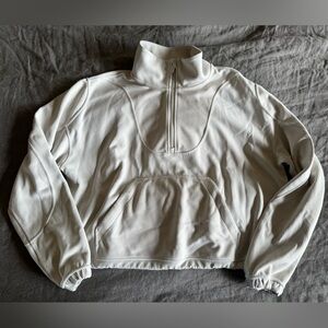 Lululemon Ribbed Softstreme Half Zip White Opal 14